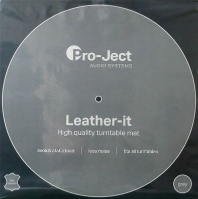 Pro-Ject Leather it Plattentellerauflage Ledermatte Grau 295 mm