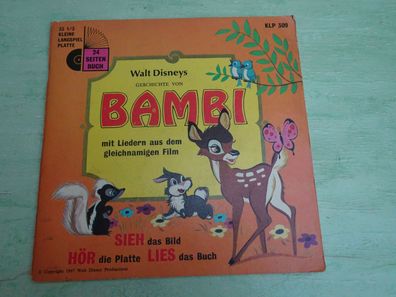 7" Tonbuch Walt Disney Bambi Sie Hör Lies Irene Koss KLP 309