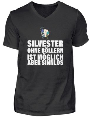 Silvester OHNE Böllern IST Möglich ABER - Herren V-Neck Shirt