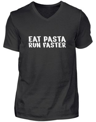 EAT PASTA RUN FASTER - Herren V-Neck Shirt
