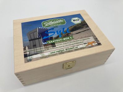 Saatgut Dillmann Sylt Bio Saatgut in der Holzbox S