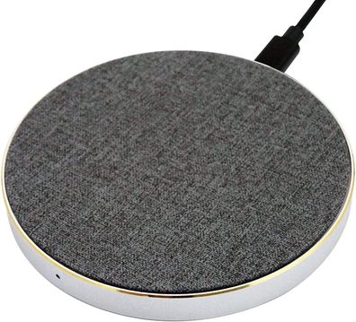 Networx Wireless Charger Stoffbezug Qi-Ladepad Induktionsladegerät grau