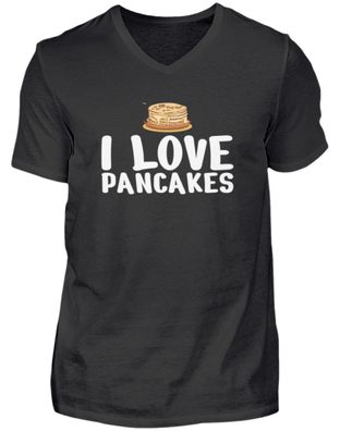 I LOVE Pancakes - Herren V-Neck Shirt