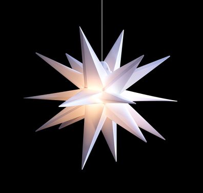 LED Weihnachtsstern weiß 40cm 3D Außenstern inkl. Leuchtmittel mit Timer Faltstern