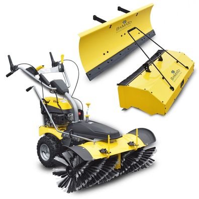 BAMATO Kehrmaschine KEM-1000 mit Sammelbehälter / Schneeschild / E-Start