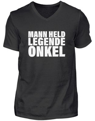 MANN HELD Legende ONKEL - Herren V-Neck Shirt