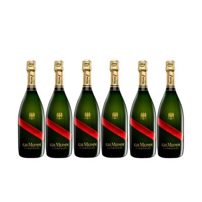 G.H. Mumm Champagner 6er Set Cordon Rouge 0,75L (12% Vol)- [Enthält Sulfite]