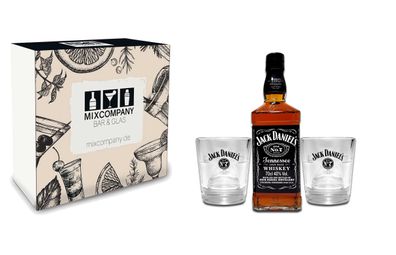 Jack Daniels Geschenkset - Tennessee Whiskey Old No.7 0,7L (40% Vol) + 2 Jack D