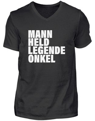 MANN HELD Legende ONKEL - V-Neck Herrenshirt-3HT0WYFT