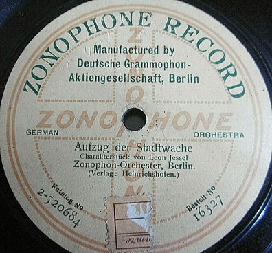 ORCH -GESANG "Mariechen-Polka / Aufzug der Stadtwache" Zonophone 78rpm 10"