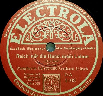 Margherita PERRAS & G. HÜSCH "Reich´ mir die Hand, mein Leben" Electrola 1935