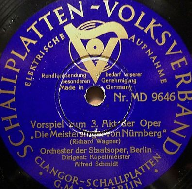 Ludwig Hofmann "Verachte mir die Meister nicht / Vorspiel 3. Akt" SVV 78rpm 12"