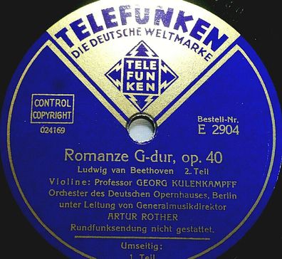 Kulenkampff & Rother "Romanze G-dur, op. 40 (Ludwig van Beethoven)" Telefunken