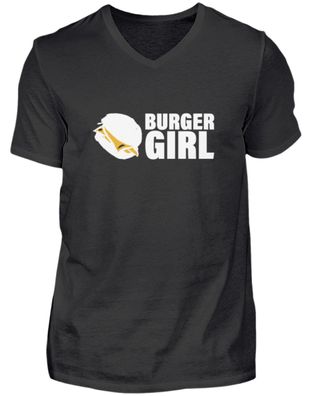 BURGER GIRL - Herren V-Neck Shirt