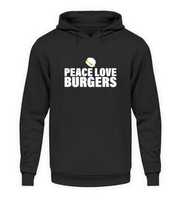 PEACE LOVE Burgers - Unisex Kapuzenpullover Hoodie