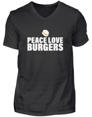 PEACE LOVE Burgers - Herren V-Neck Shirt
