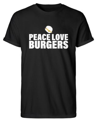 PEACE LOVE Burgers - Herren RollUp Shirt