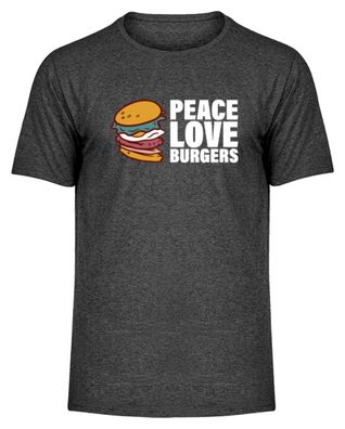 PEACE LOVE Burgers - Herren Melange Shirt-IT4EVV7M