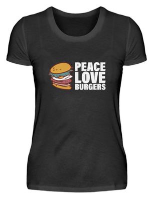 PEACE LOVE Burgers - Damen Basic T-Shirt-IT4EVV7M