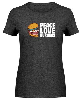 PEACE LOVE Burgers - Damen Melange Shirt-IT4EVV7M
