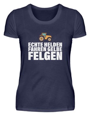 ECHTE HELDEN FAHREN GELBE FELGEN - Damen Premiumshirt