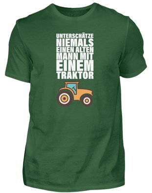 Unterschätze kein mann mit einem Traktor - Herren Shirt