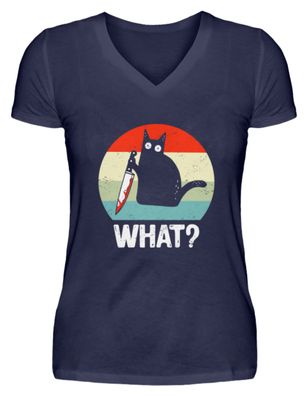 WHAT? - V-Neck Damenshirt