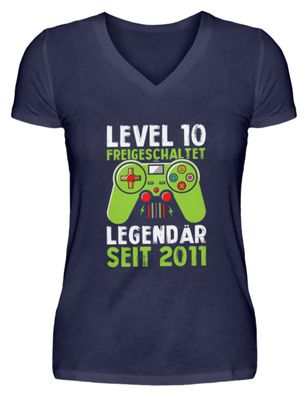 LEVEL 10 unlock Legendär SEIT 2011 - V-Neck Damenshirt