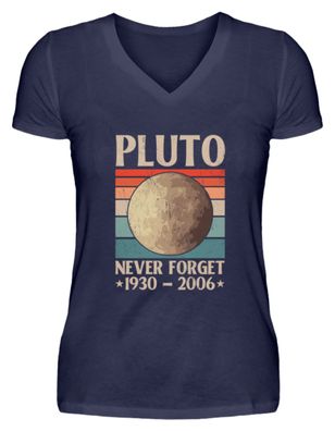 PLUTO NEVER FORGET 1930-2006 - V-Neck Damenshirt