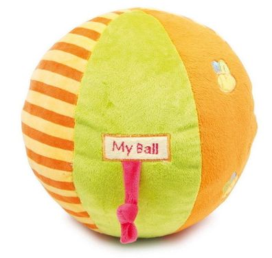 Plüschball bunt, bunter Stoffball für Babys, Babyspielzeug, Babyball,