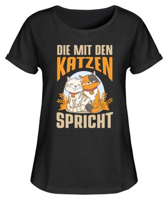 DIE MIT DEN KATZEN Spricht - Damen RollUp Shirt