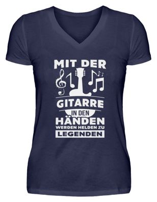 MIT DER Gitarra IN DEN HÄNDEN WERDEN - V-Neck Damenshirt