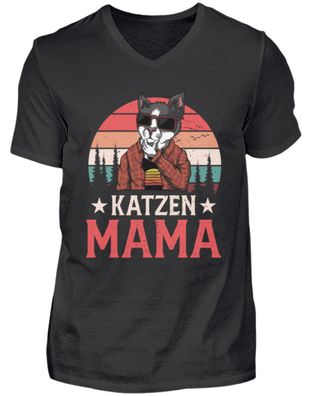 KATZEN MAMA - Herren V-Neck Shirt