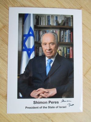 Friedensnobelpreisträger & Staatspräsident Israel Shimon Peres - handsign. Autogramm!