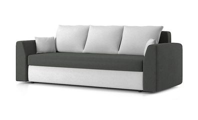 Couch PAUL II mit Schlaffunktion Sofa mit Bettkasten und Kissen!