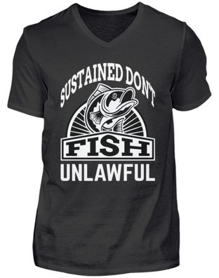 Sustained DON'T FISH Unlawful - Herren V-Neck Shirt