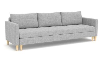 Couch OSLO Dreisitzer! Gewellte feder Grau Rot Dunkel Grau Schweden Stil