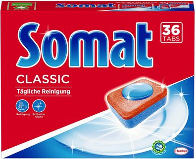 Somat Classic Spülmaschinen Tabs 36 Geschirrspül-Tabs mit Extra-Kraft und Schutz