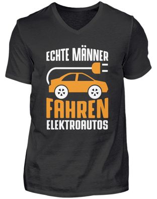 ECHTE MÄNNER FAHREN Elektroautos - Herren V-Neck Shirt