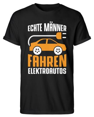 ECHTE MÄNNER FAHREN Elektroautos - Herren RollUp Shirt