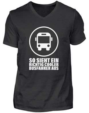 Richtig Cooler Bussfahrer - Herren V-Neck Shirt