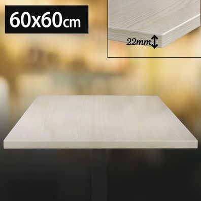 AUSVERKAUF) Bistro Tischplatte | 60x60cm | Esche Weiß | Holz | Gastro Restaurant