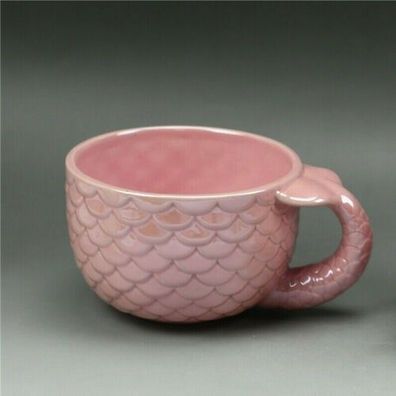 Meerjungfrau Kaffeetasse Winkee Rosa Tee Tasse schillernder Keramik Becher 600ml