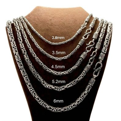 Königskette Halskette Massiv 925 Echt Silber König Silberkette Ø2mm -Ø6mm