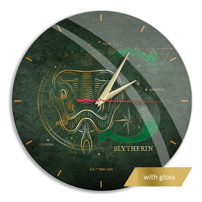 Wanduhr glänzend Harry Potter Slytherin Uhr Clock