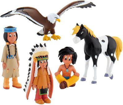 Bullyland Yakari Sammelfigur Spielfigur Set Indianer Häuptling Donner Adler