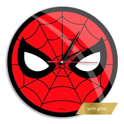 Wanduhr glänzend Spider Man Marvel Red Clock Uhr