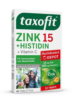 taxofit® Zink 15 + Histidin Depot Tabletten Abwehrkräfte Immunsystem1