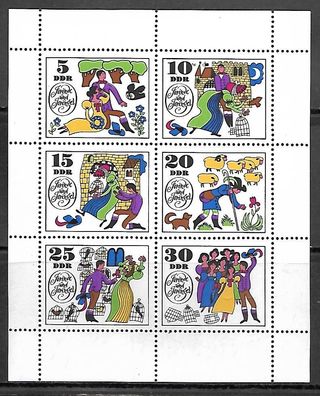 DDR postfrisch Kleinbogen Michel-Nummer 1450-1455