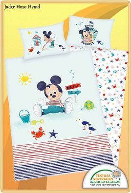 Baby Bettwäsche Walt Disney Mickey Mouse Gr: 100x135cm Micky Maus